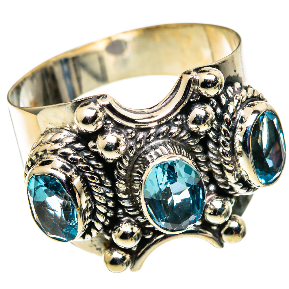 Swiss Blue Topaz Rings handcrafted by Anasilvercos - RING100848