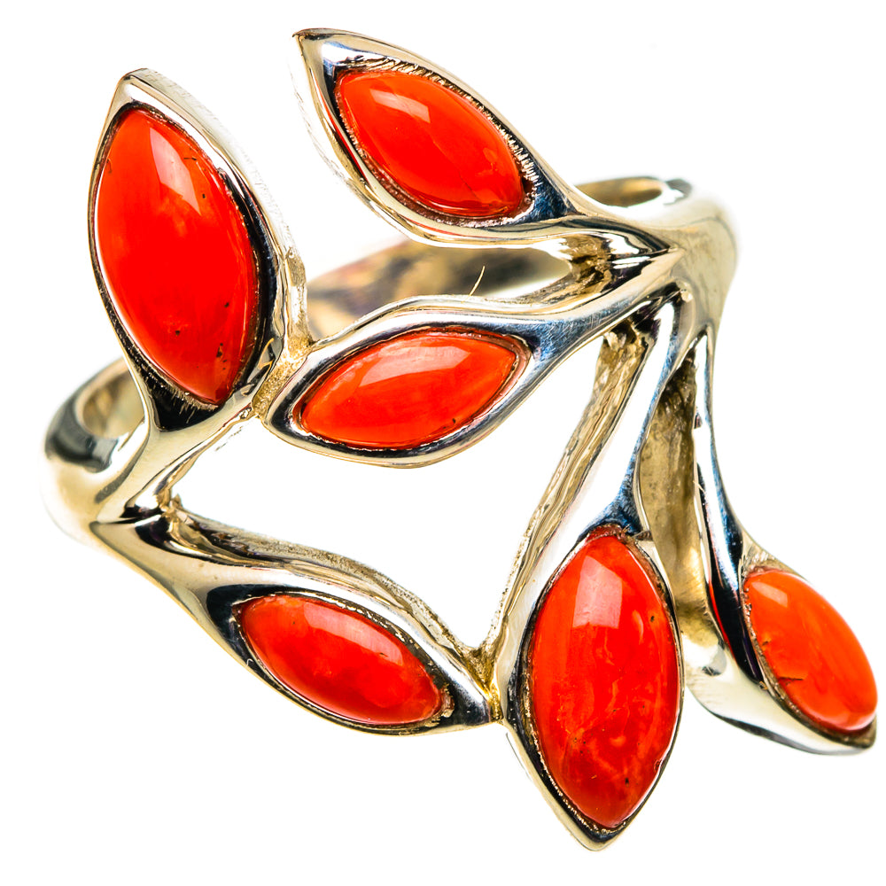 Mediterranean Red Coral Rings handcrafted by Anasilvercos - RING100855 - Photo 2