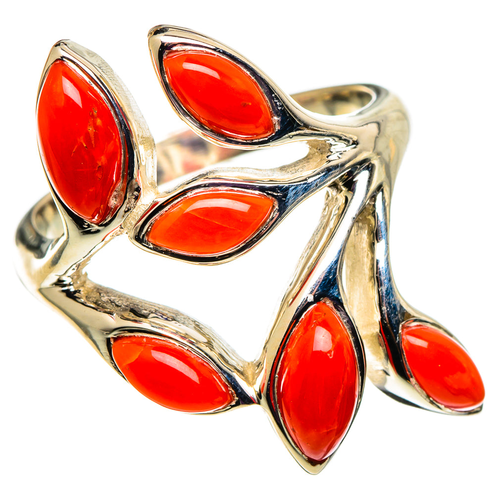 Mediterranean Red Coral Rings handcrafted by Anasilvercos - RING100865