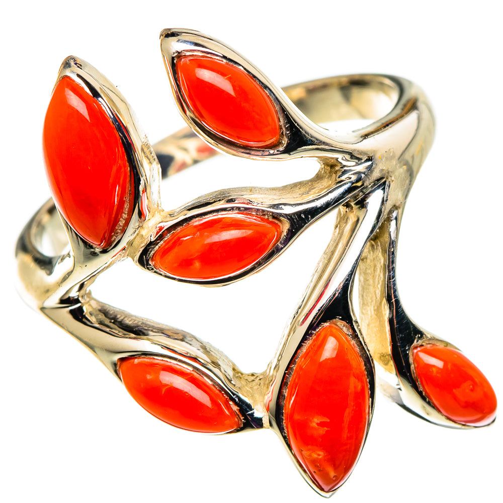 Mediterranean Red Coral Rings handcrafted by Anasilvercos - RING100873 - Photo 2