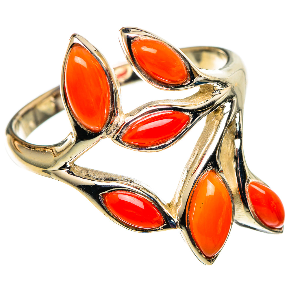 Mediterranean Red Coral Rings handcrafted by Anasilvercos - RING100876 - Photo 2
