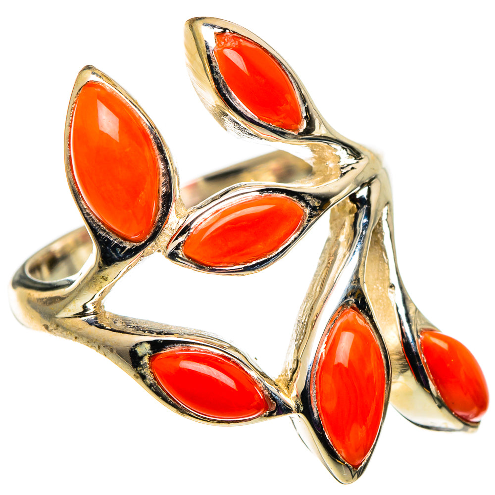 Mediterranean Red Coral Rings handcrafted by Anasilvercos - RING100878 - Photo 2