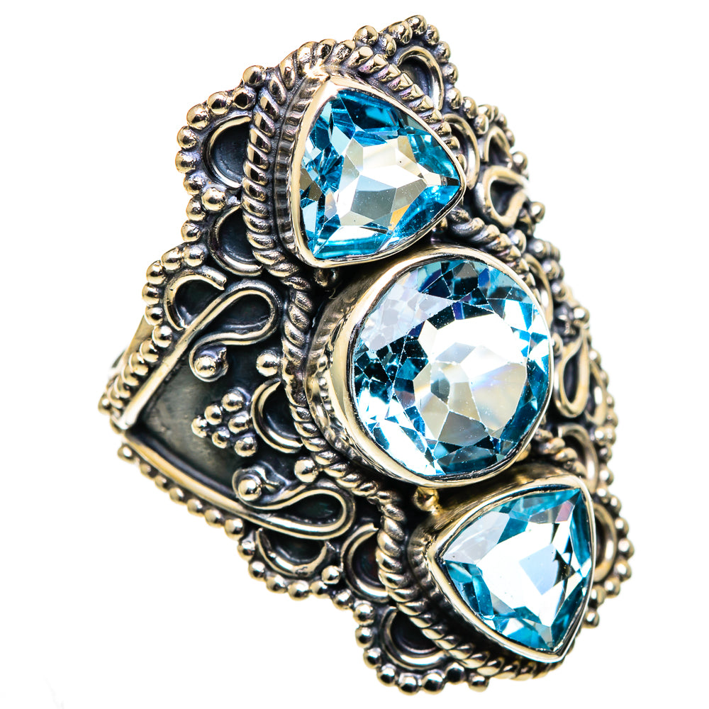 Blue Topaz Rings handcrafted by Anasilvercos - RING100889