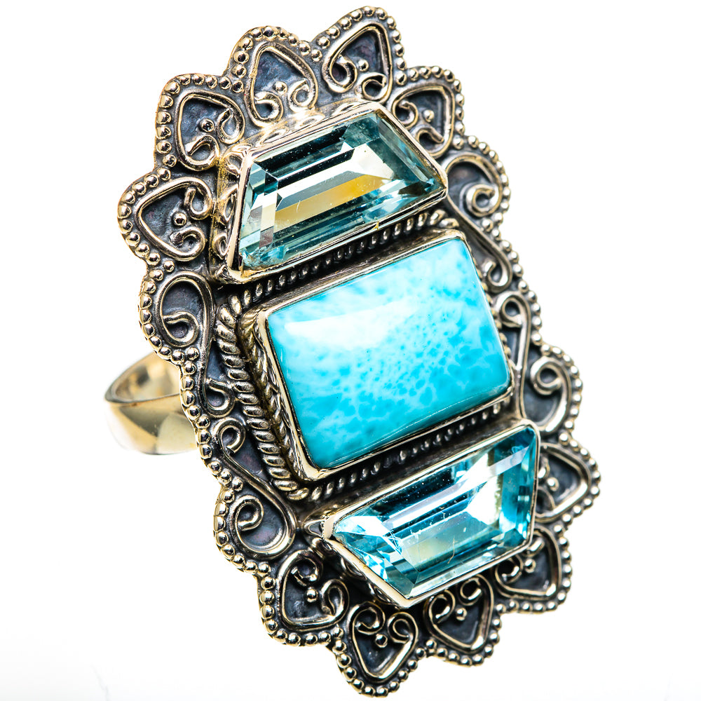 Larimar Rings handcrafted by Anasilvercos - RING100890
