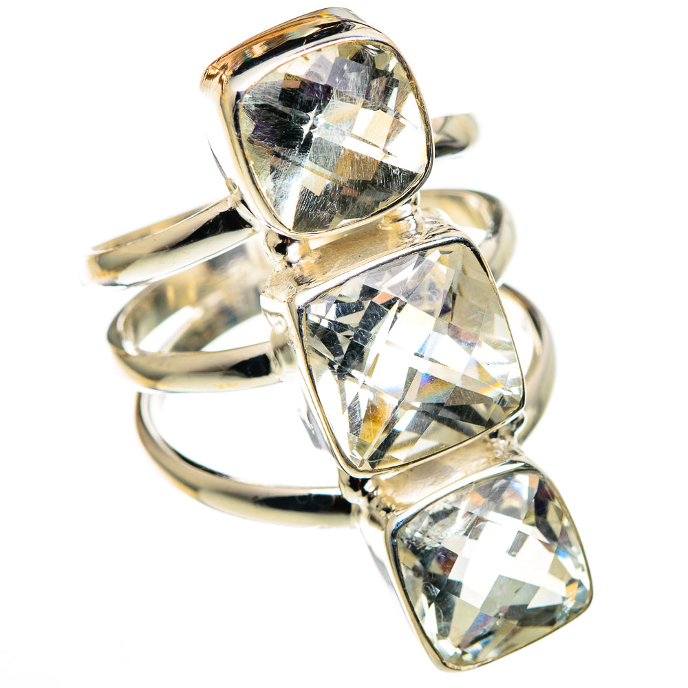 Green Amethyst Rings handcrafted by Anasilvercos - RING100891