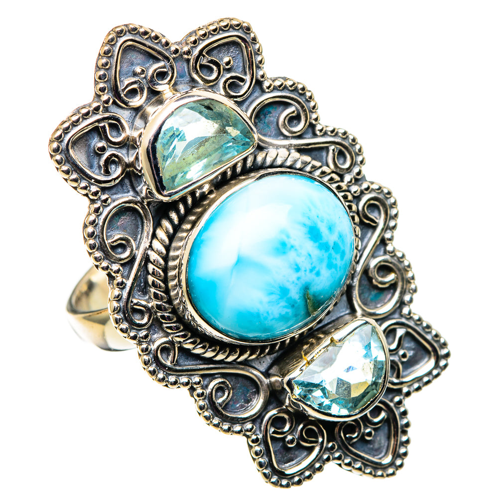 Larimar Rings handcrafted by Anasilvercos - RING100906