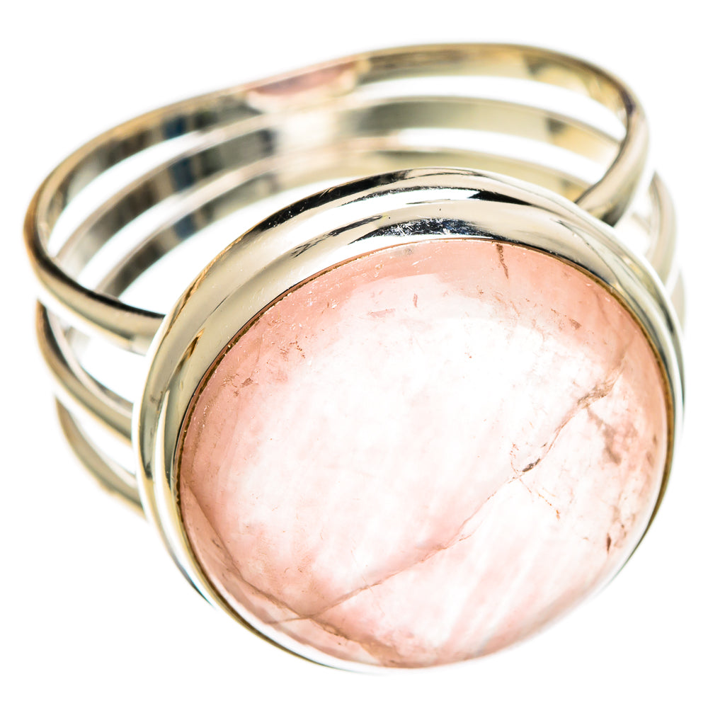 Rose Quartz Rings handcrafted by Anasilvercos - RING100908
