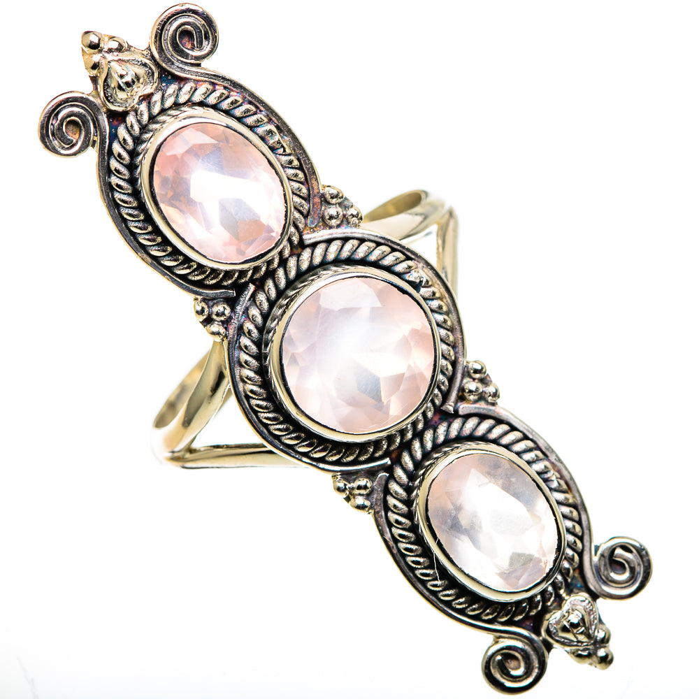 Rose Quartz Rings handcrafted by Anasilvercos - RING100910