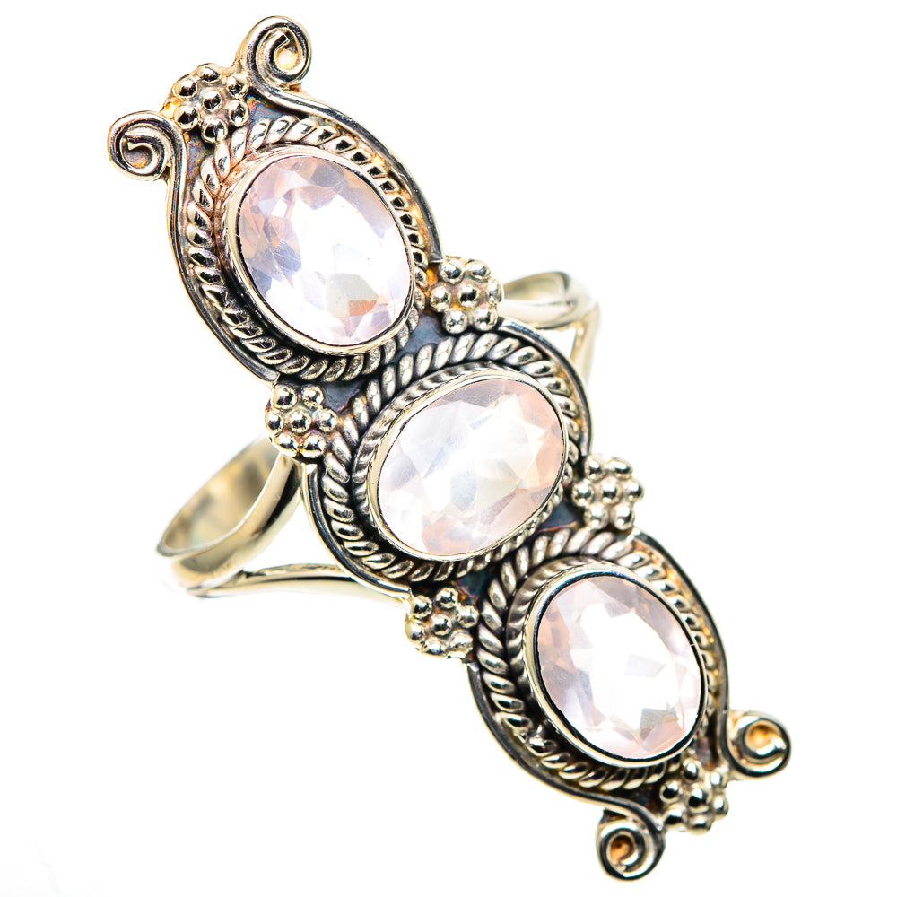 Rose Quartz Rings handcrafted by Anasilvercos - RING100917