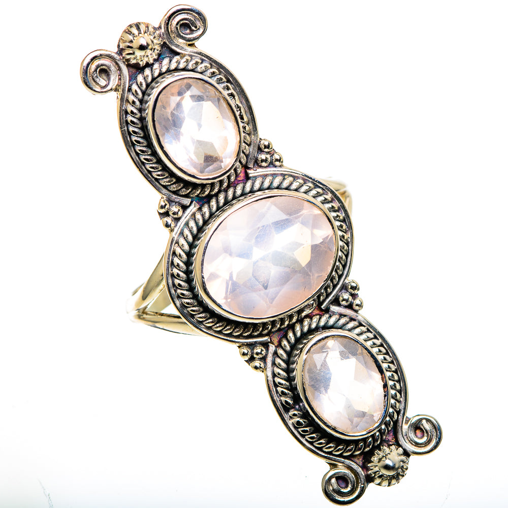 Rose Quartz Rings handcrafted by Anasilvercos - RING100919