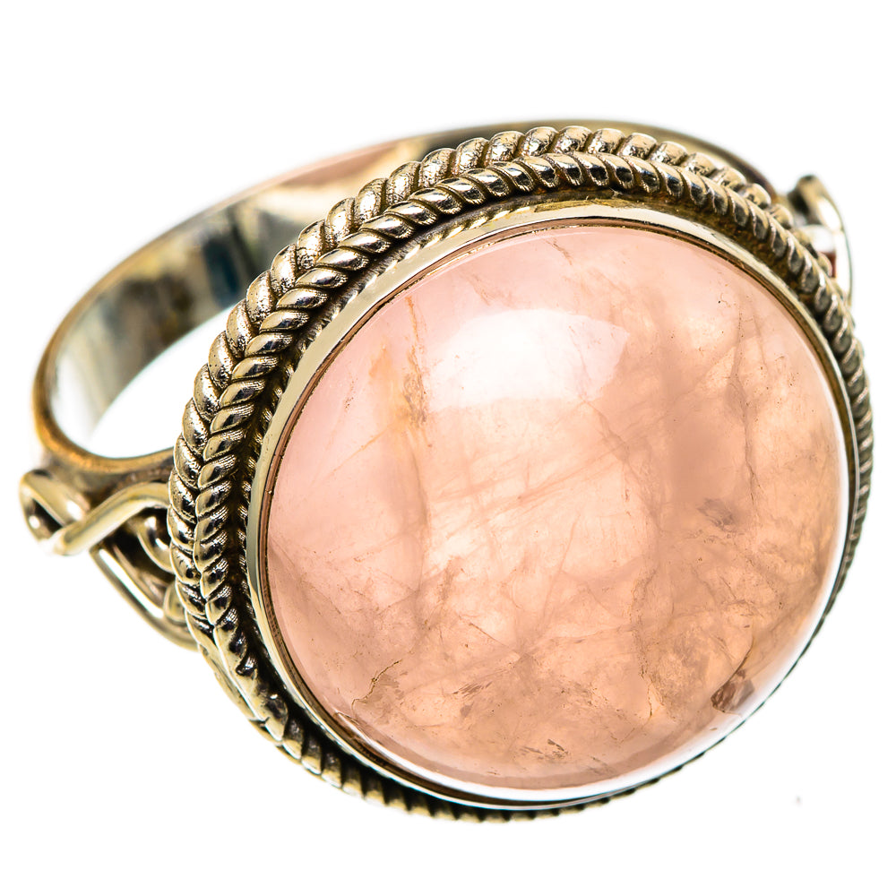 Rose Quartz Rings handcrafted by Anasilvercos - RING100923