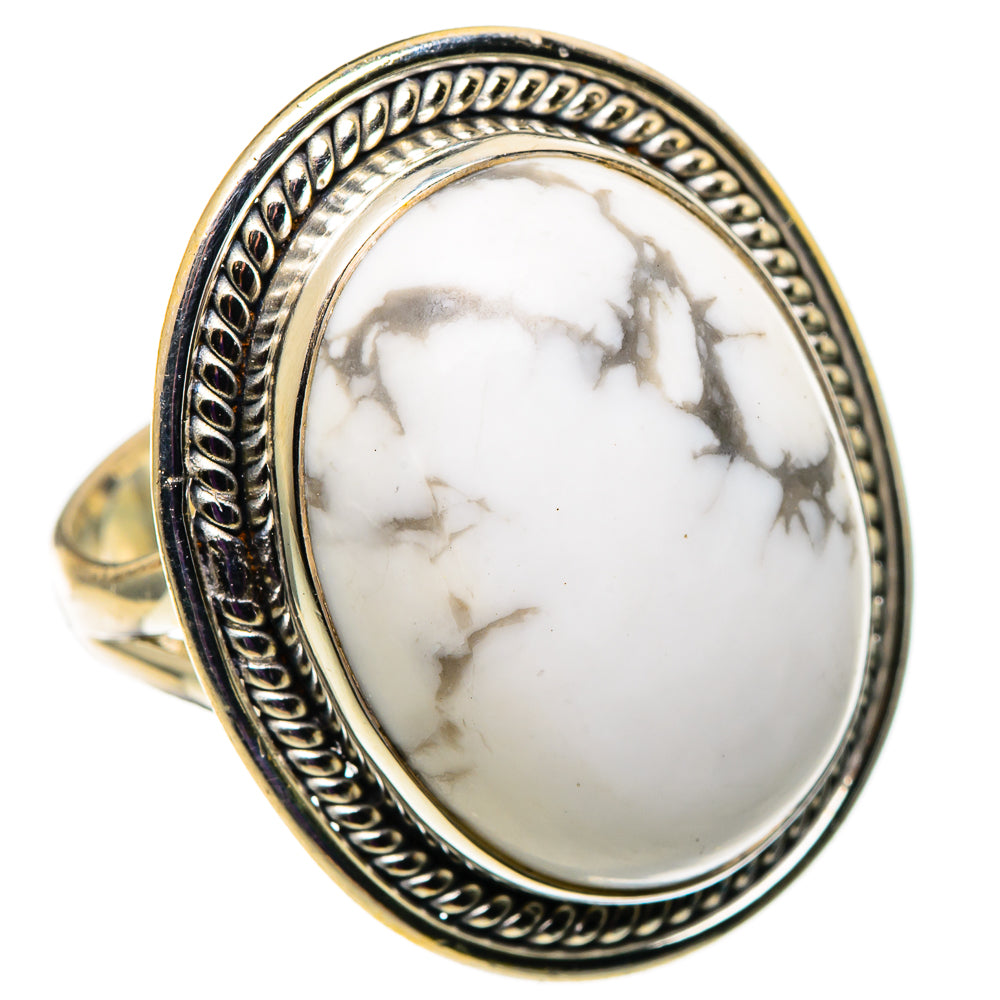 Howlite Rings handcrafted by Anasilvercos - RING100926