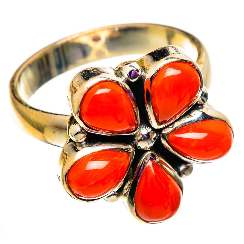 Mediterranean Red Coral Rings handcrafted by Anasilvercos - RING100949 - Photo 2