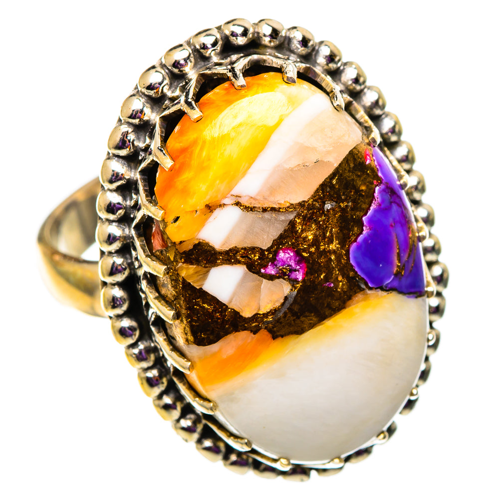 Spiny Oyster Turquoise Rings handcrafted by Anasilvercos - RING100957 - Photo 2