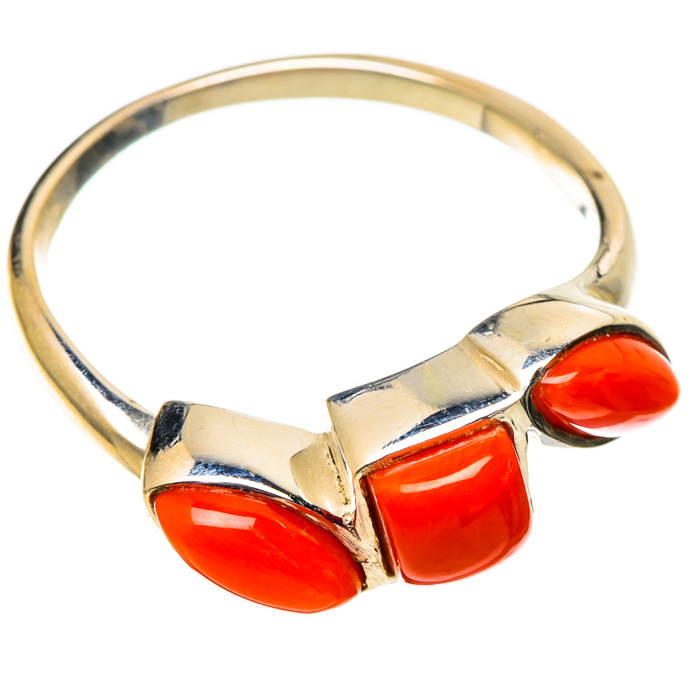 Mediterranean Red Coral Rings handcrafted by Anasilvercos - RING100978 - Photo 2