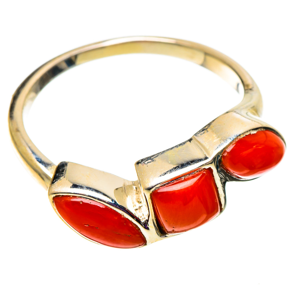 Mediterranean Red Coral Rings handcrafted by Anasilvercos - RING101006 - Photo 2
