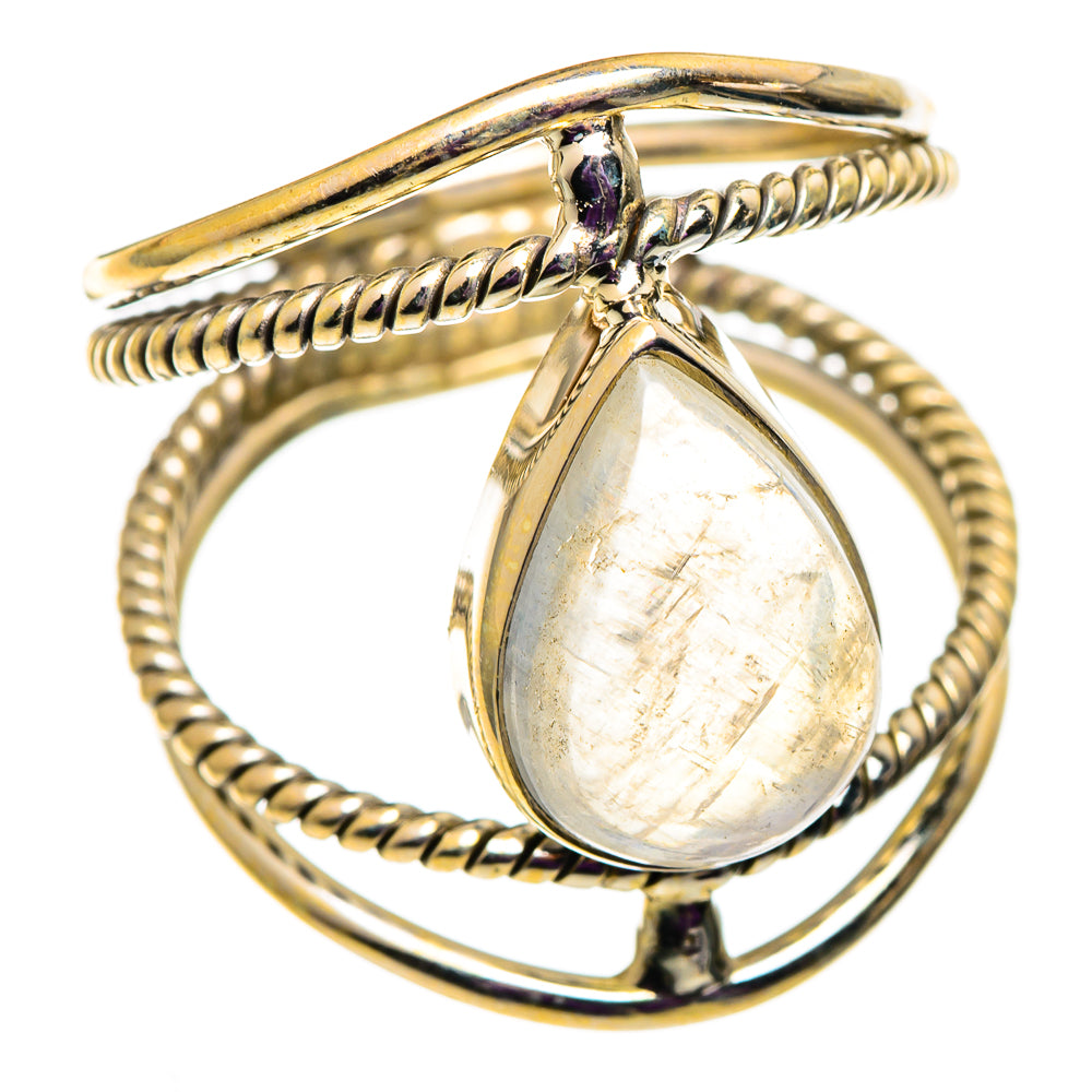 Rainbow Moonstone Rings handcrafted by Anasilvercos - RING101013