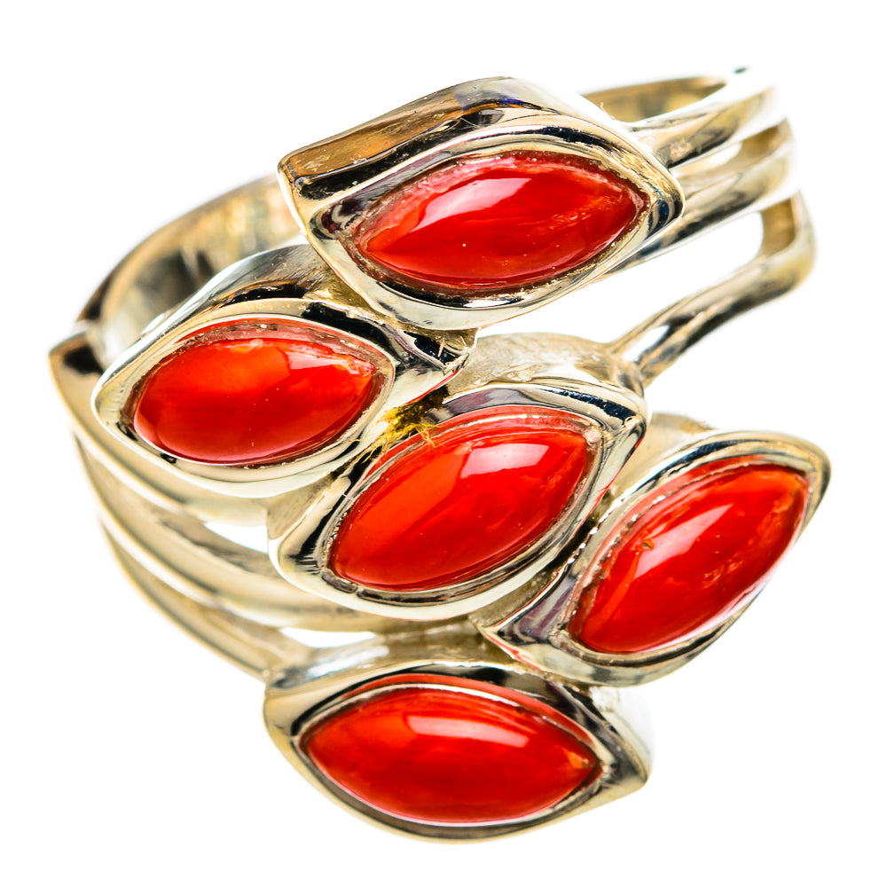 Mediterranean Red Coral Rings handcrafted by Anasilvercos - RING101040 - Photo 2