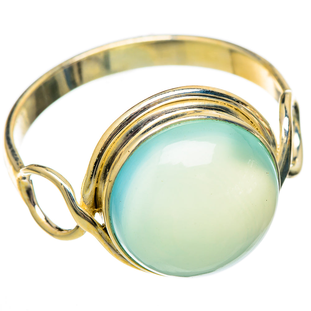 Aqua Chalcedony Rings handcrafted by Anasilvercos - RING101053