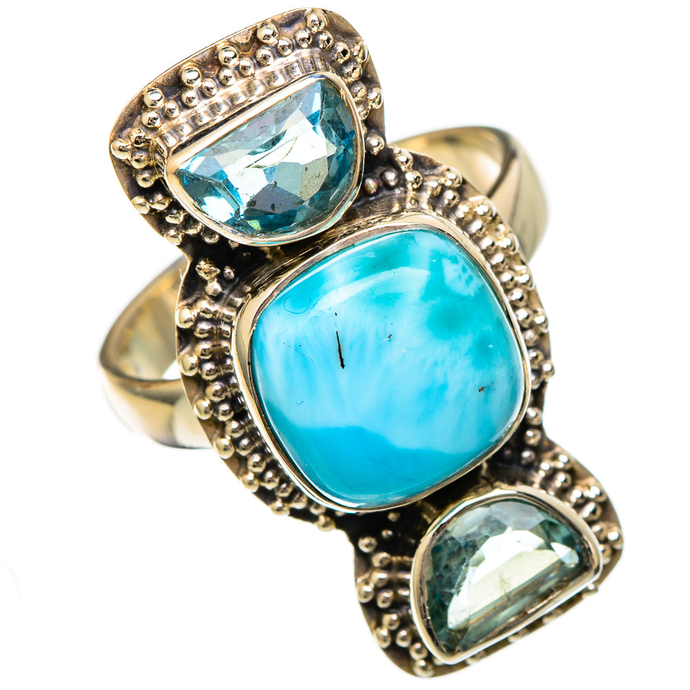 Larimar Rings handcrafted by Anasilvercos - RING101083