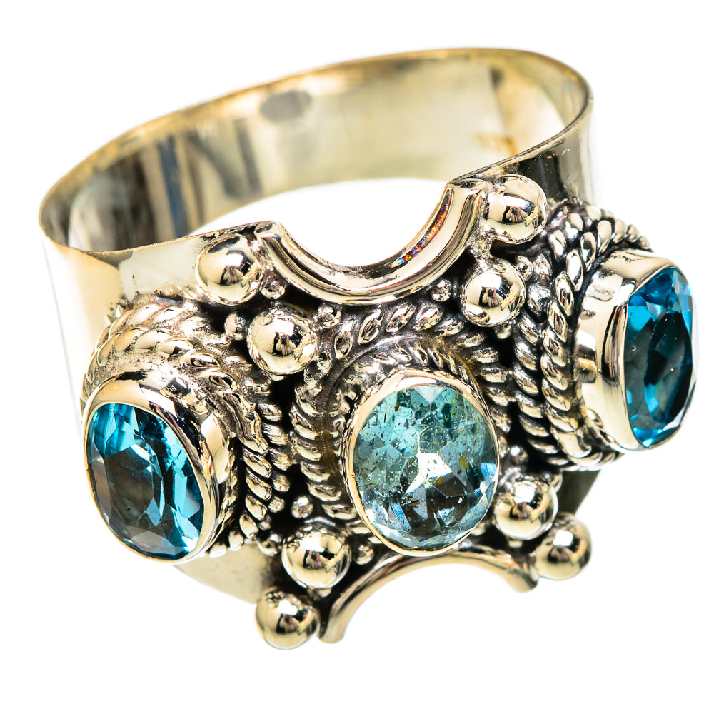 Blue Topaz Rings handcrafted by Anasilvercos - RING101084
