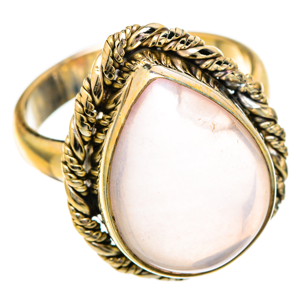 Rose Quartz Rings handcrafted by Anasilvercos - RING101094