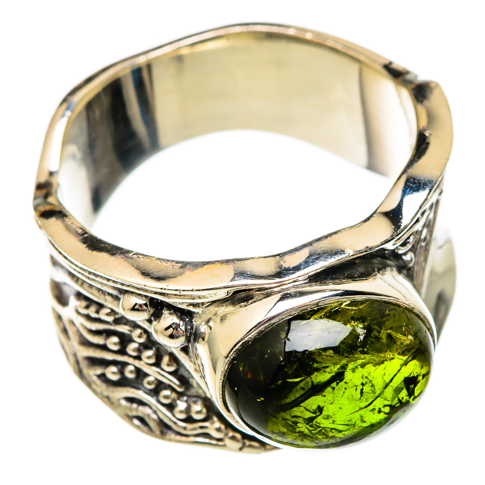 Green Tourmaline Rings handcrafted by Anasilvercos - RING101132