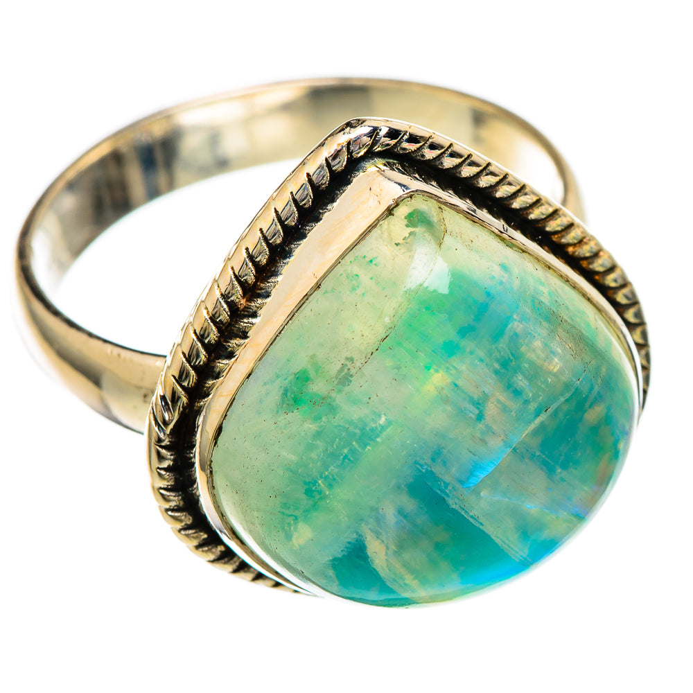 Green Moonstone Rings handcrafted by Anasilvercos - RING101165