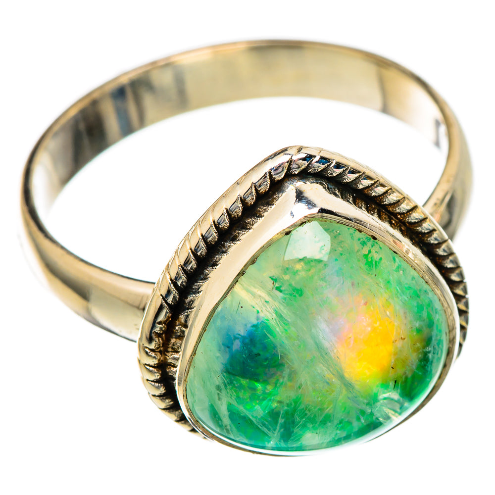 Green Moonstone Rings handcrafted by Anasilvercos - RING101191