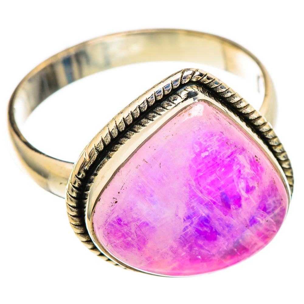 Pink Moonstone Rings handcrafted by Anasilvercos - RING101206