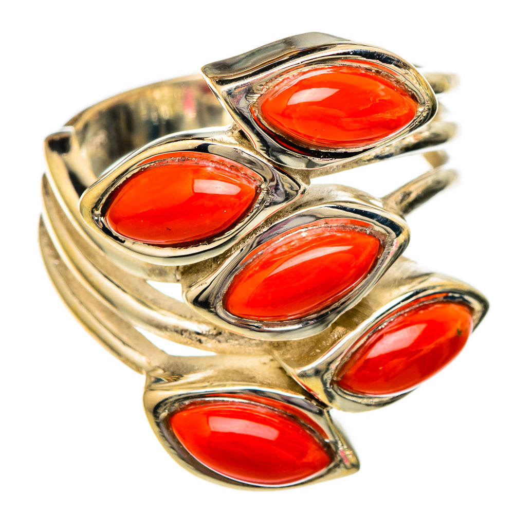 Mediterranean Red Coral Rings handcrafted by Anasilvercos - RING101209 - Photo 2