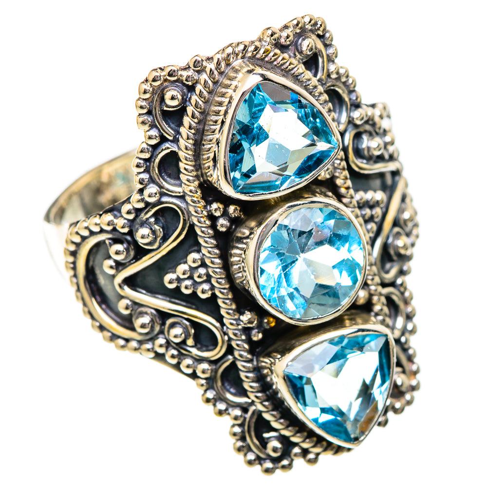 Blue Topaz Rings handcrafted by Anasilvercos - RING101232