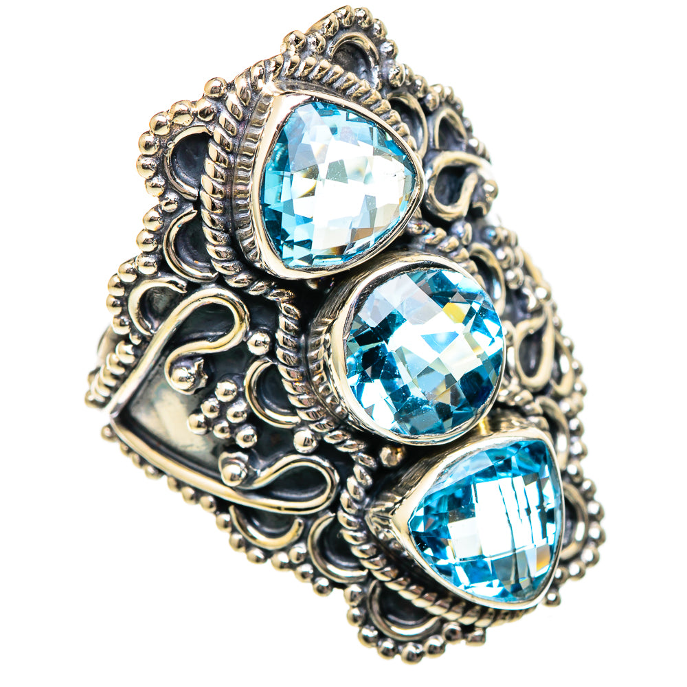 Blue Topaz Rings handcrafted by Anasilvercos - RING101256