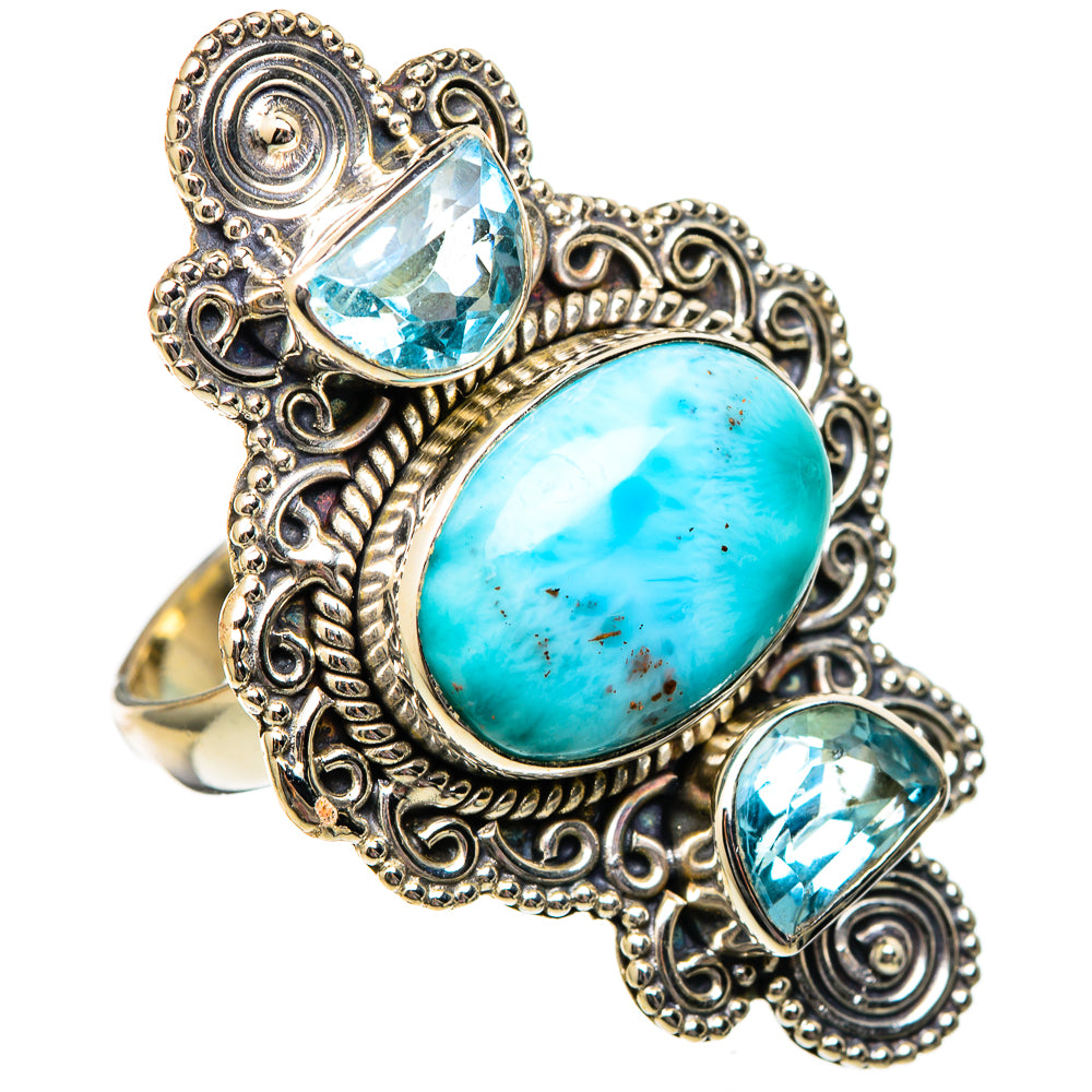 Larimar Rings handcrafted by Anasilvercos - RING101257