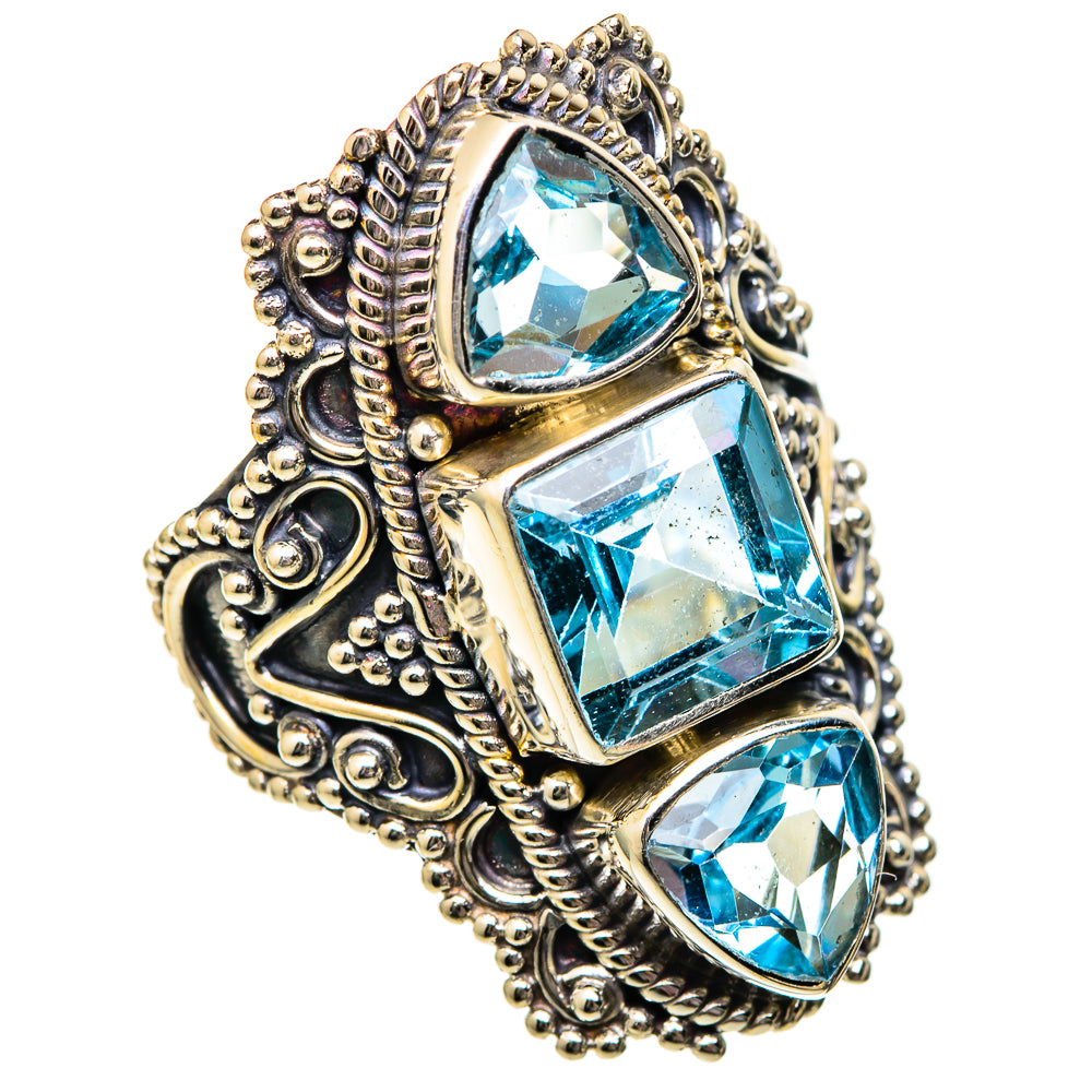 Blue Topaz Rings handcrafted by Anasilvercos - RING101278