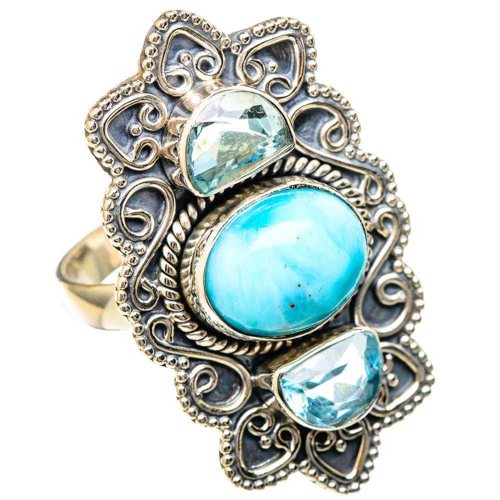Larimar Rings handcrafted by Anasilvercos - RING101279