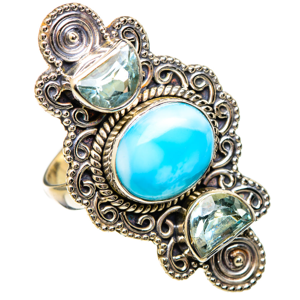 Larimar Rings handcrafted by Anasilvercos - RING101293