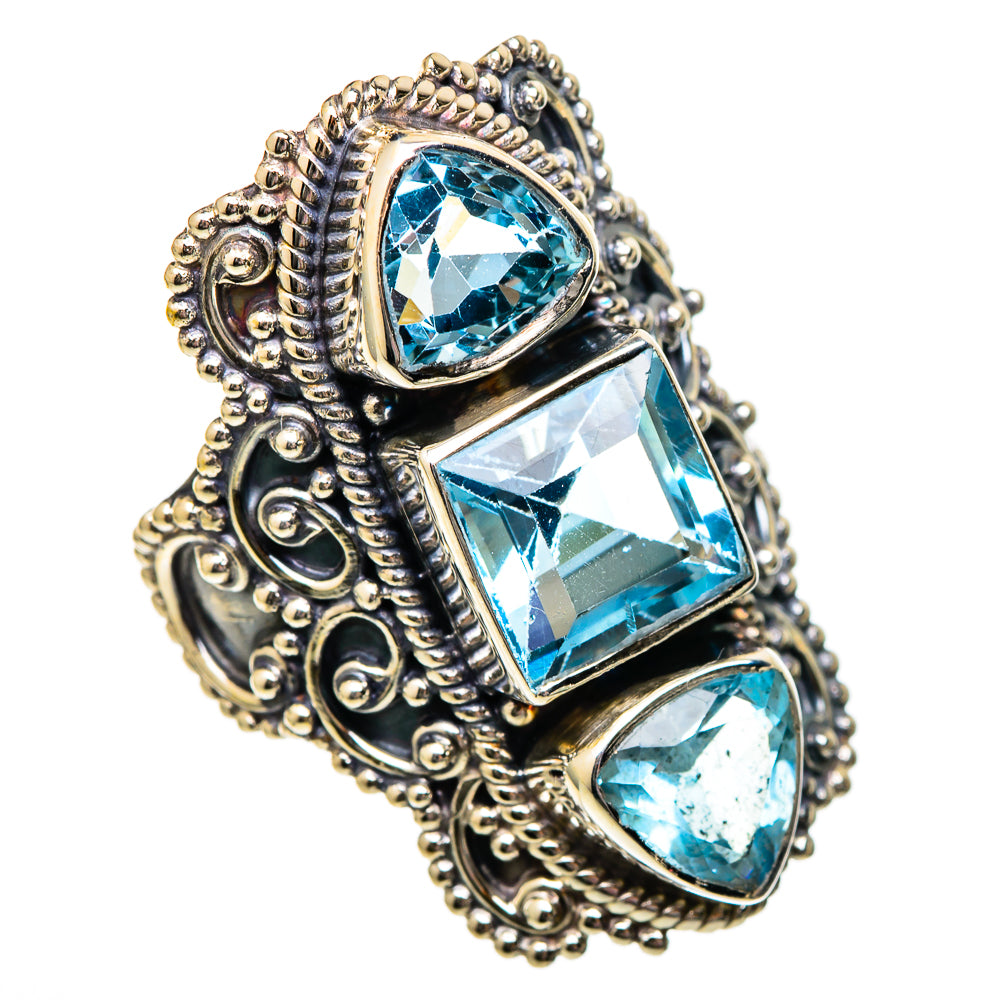 Blue Topaz Rings handcrafted by Anasilvercos - RING101294