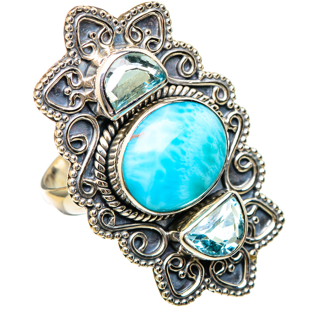 Larimar Rings handcrafted by Anasilvercos - RING101297