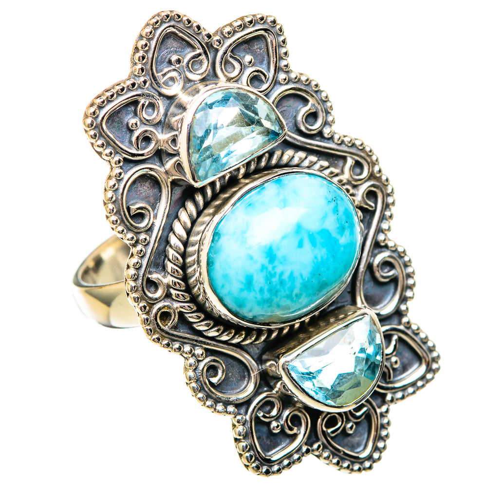 Larimar Rings handcrafted by Anasilvercos - RING101305