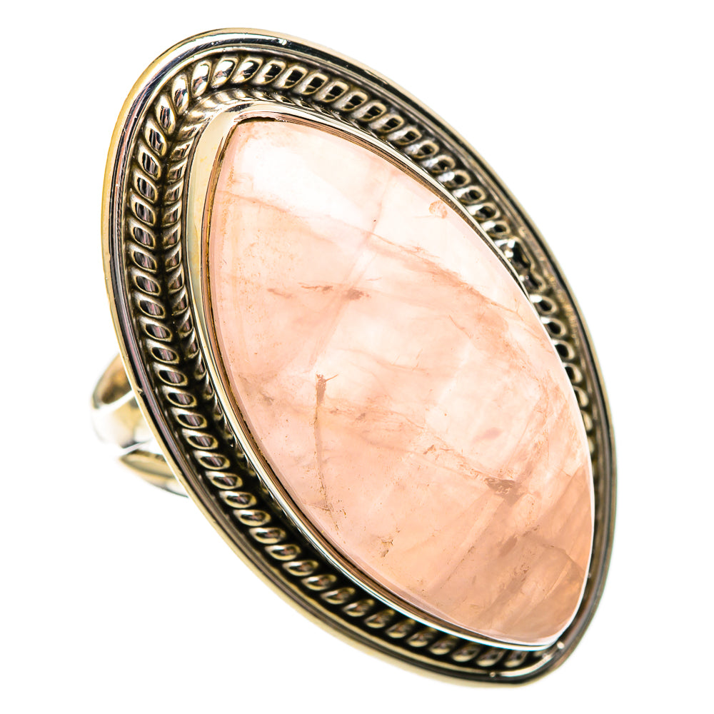 Rose Quartz Rings handcrafted by Anasilvercos - RING101312