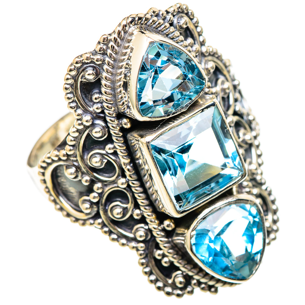 Blue Topaz Rings handcrafted by Anasilvercos - RING101316