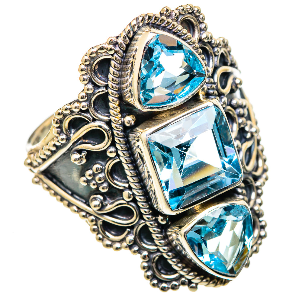 Blue Topaz Rings handcrafted by Anasilvercos - RING101321