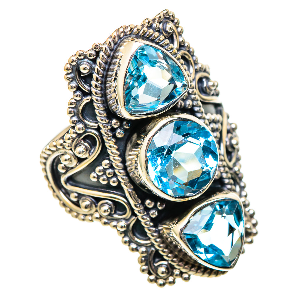 Blue Topaz Rings handcrafted by Anasilvercos - RING101323