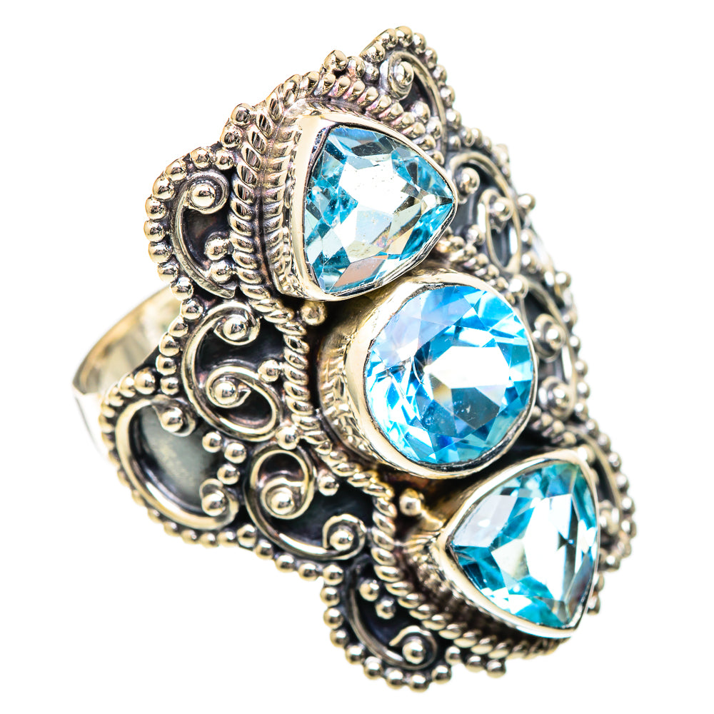 Blue Topaz Rings handcrafted by Anasilvercos - RING101325