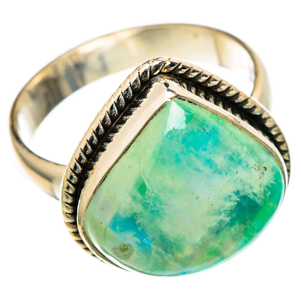 Green Moonstone Rings handcrafted by Anasilvercos - RING101335