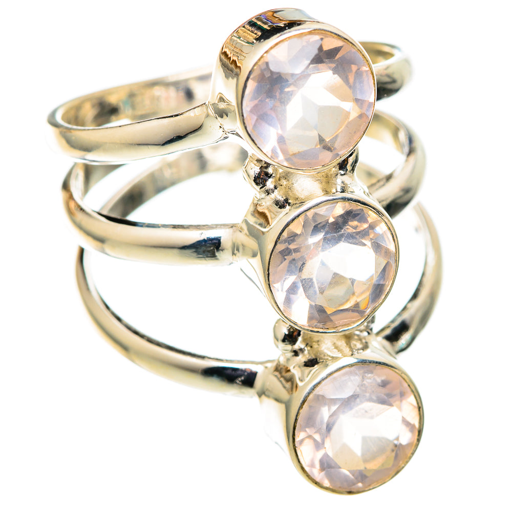 Rose Quartz Rings handcrafted by Anasilvercos - RING101367