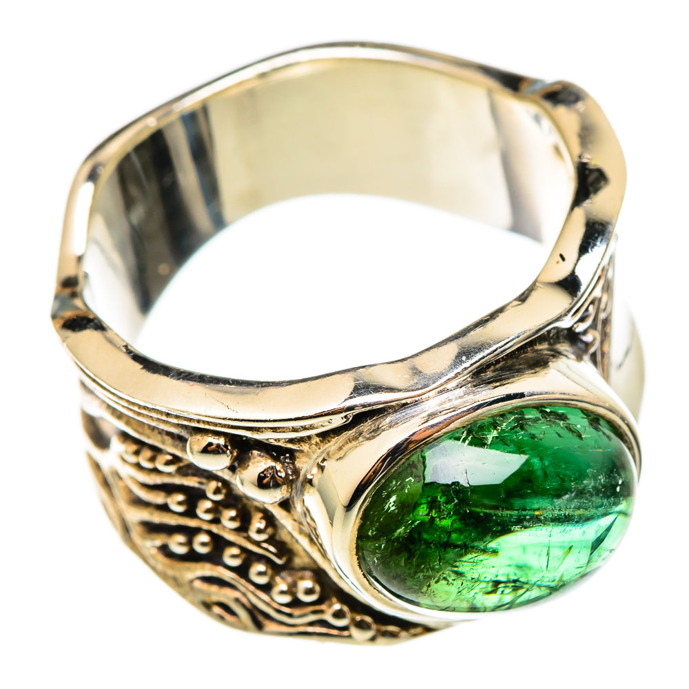 Green Tourmaline Rings handcrafted by Anasilvercos - RING101423