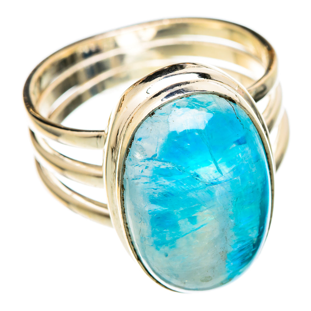 Rainbow Moonstone Rings handcrafted by Anasilvercos - RING101481