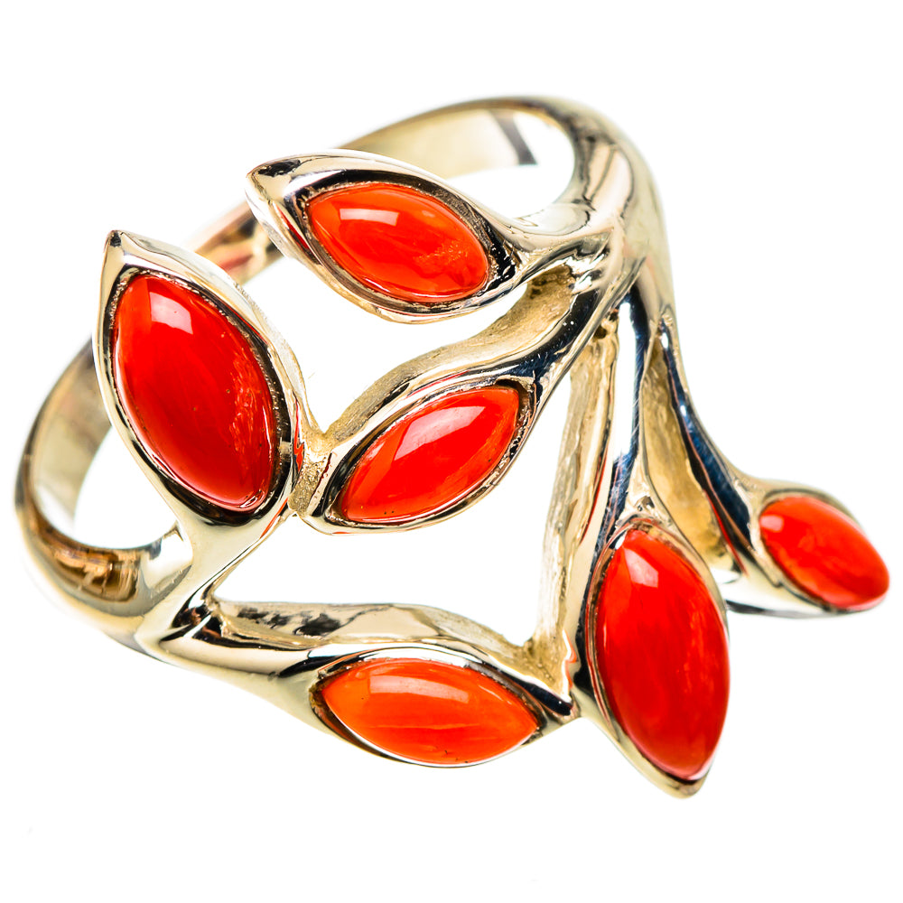 Mediterranean Red Coral Rings handcrafted by Anasilvercos - RING101492 - Photo 2